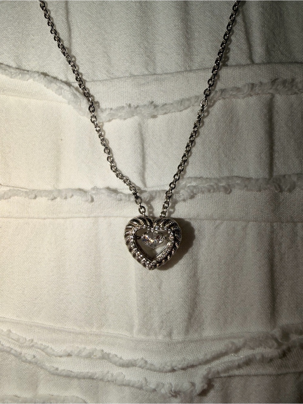 Judith Ripka Silver Heart Locket Pendant Necklace